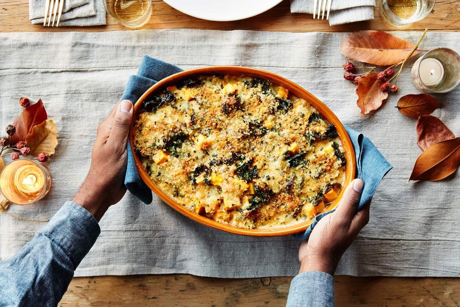 Williams Sonoma kale and butternut squash gratin