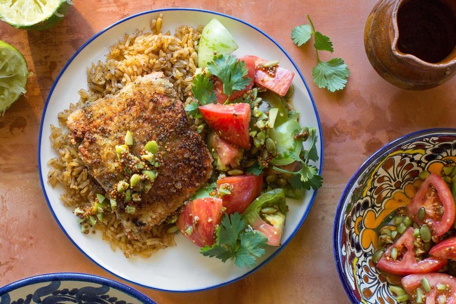 Yucatan-style salmon with capers and tomatoes