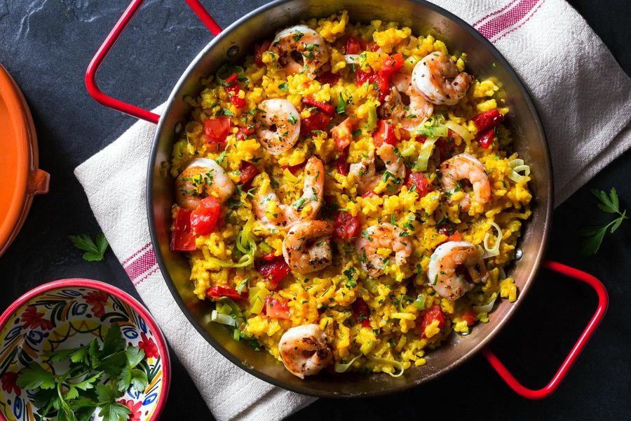 Shrimp paella