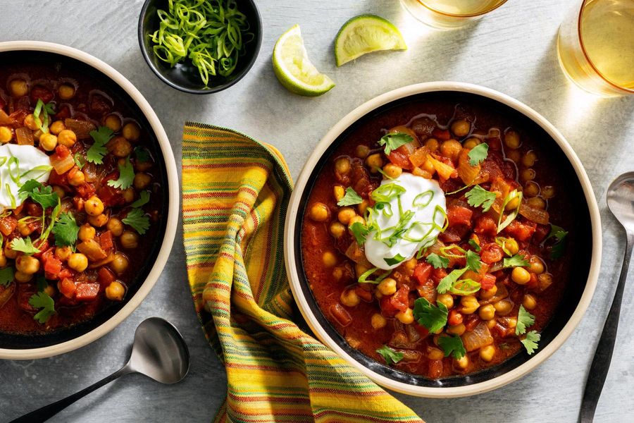 Burmese chickpea and tomato soup with lemongrass