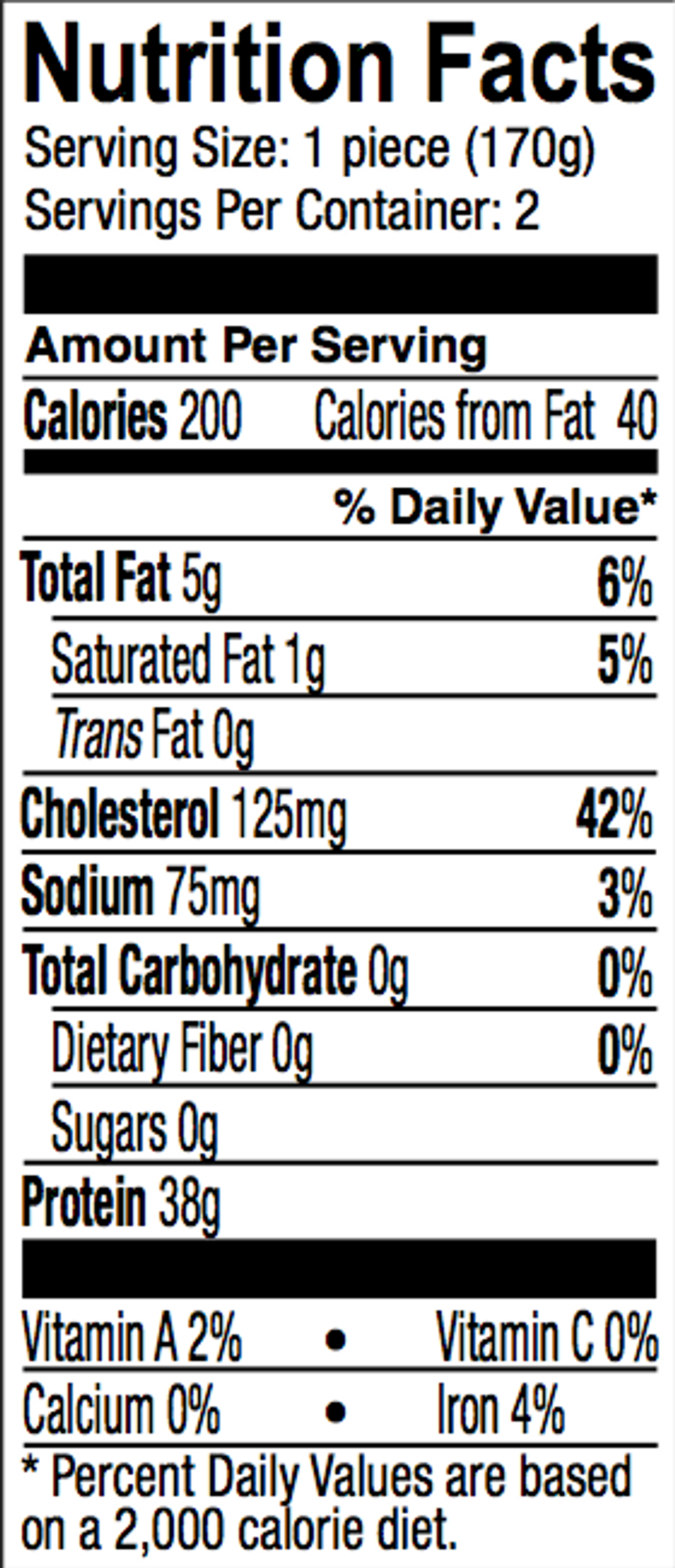 Organic Boneless Skinless Chicken Breasts (2 count) Nutrition